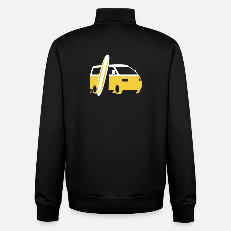 Vanlife & Surf - Sweat zippé unisexe en coton bio Stanley/Stella - noir