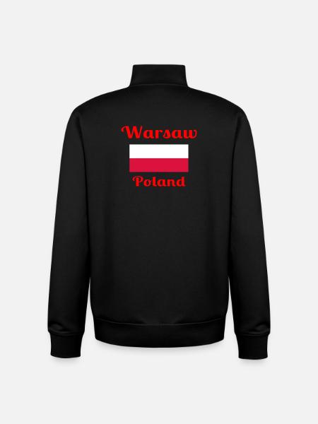 Varsovie, Pologne - Imprimés élégants - Sweat zippé unisexe en coton bio Stanley/Stella - noir