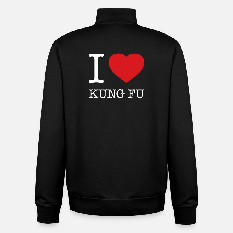 I LOVE KUNG FU - Unisex Organic Zip Sweatshirt von Stanley/Stella - Schwarz