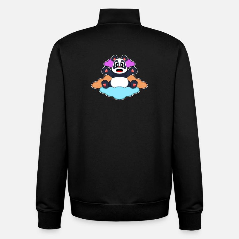 Panda Wolken - Unisex Organic Zip Sweatshirt von Stanley/Stella - Schwarz