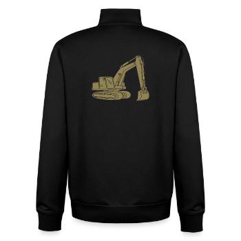 Bagger Silhouette Baugeräteführer Tiefbau - Unisex Organic Zip Sweatshirt von Stanley/Stella - Schwarz - Hinten - AI Model Male 185 light (185cm)