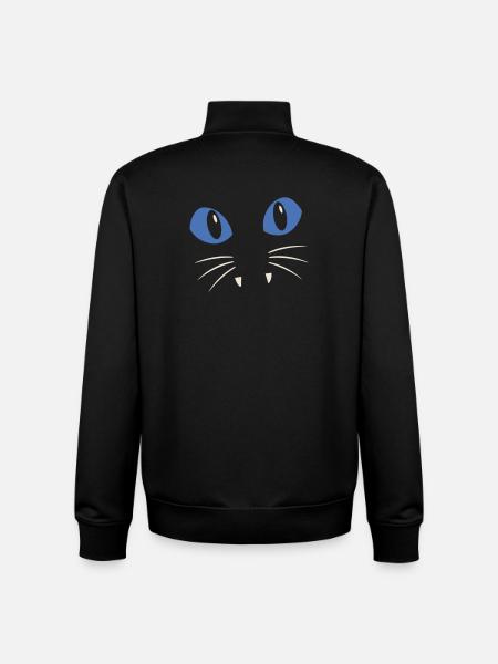 Blue-Eyed Cat - Unisex Organic Zip Sweatshirt by Stanley/Stella - black