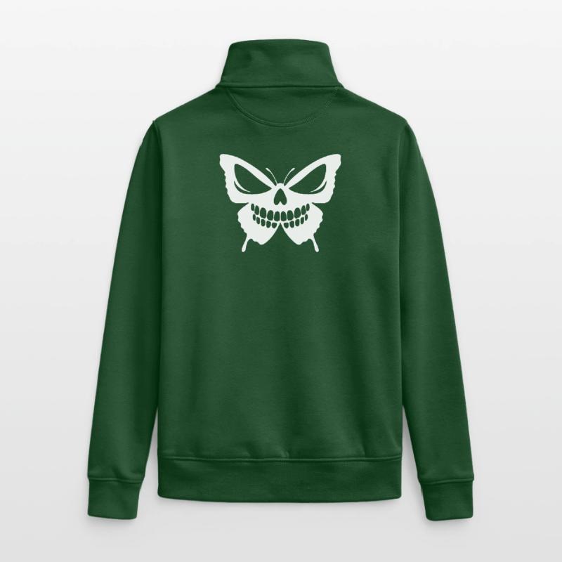 Conception complexe de crâne de papillon Sweat zippé unisexe en coton bio Stanley/Stella