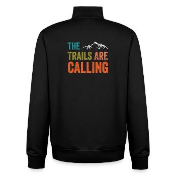 The Trails Are Calling - Unisex Organic Zip Sweatshirt by Stanley/Stella - black - Back - AI Model Male 185 light (185cm)