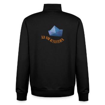 Reisefieber Papierschiff coole Sprüche urlaubsreif - Unisex Organic Zip Sweatshirt von Stanley/Stella - Schwarz - Hinten - AI Model Male 185 light (185cm)
