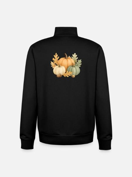  Kürbisse, Eichenlaub & Eicheln - Unisex Organic Zip Sweatshirt von Stanley/Stella - Schwarz
