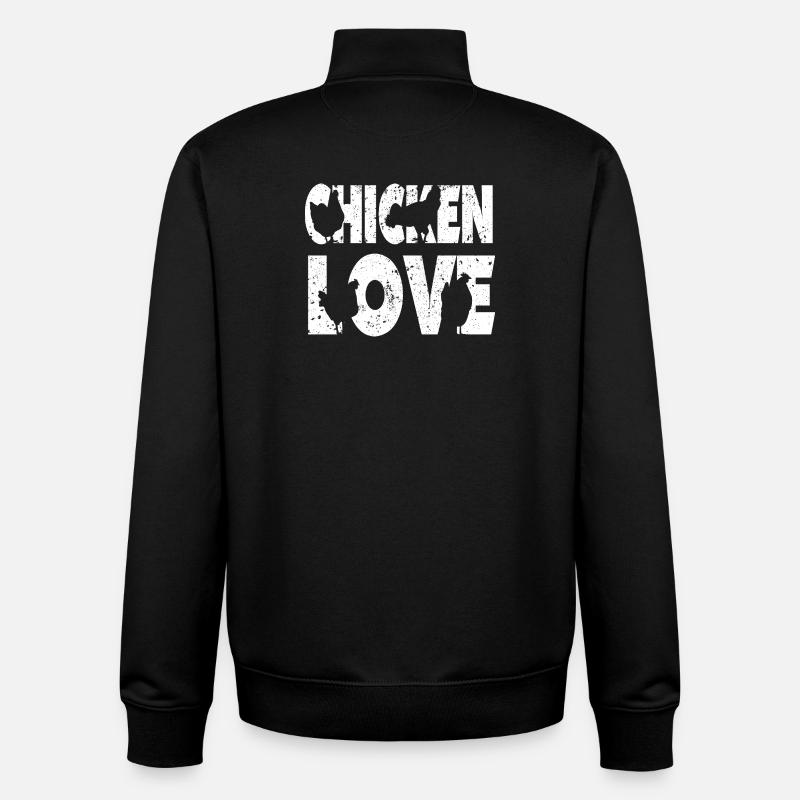 Chicken Love Graffiti Design - Unisex Organic Zip Sweatshirt von Stanley/Stella - Schwarz