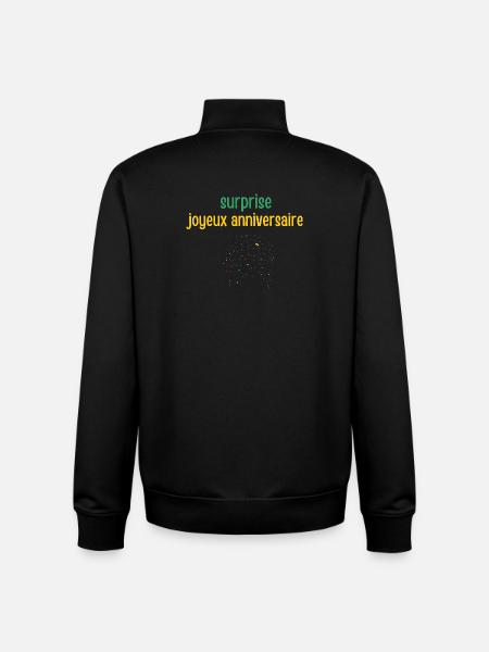 Surprise Happy Birthday - Unisex Organic Zip Sweatshirt by Stanley/Stella - black