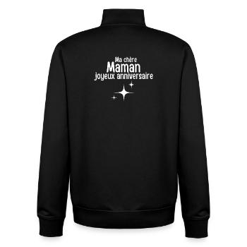Geburtstagsgruß Design für Mama - Unisex Organic Zip Sweatshirt von Stanley/Stella - Schwarz - Hinten - AI Model Male 185 light (185cm)