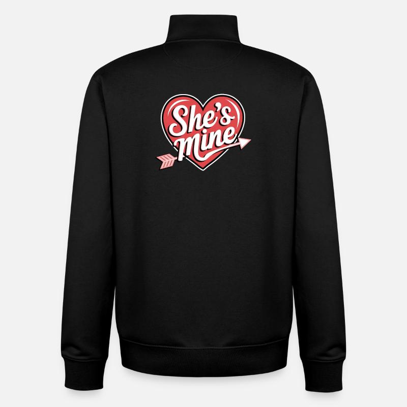She's Mine Heart Arrow - Unisex Organic Zip Sweatshirt by Stanley/Stella - black