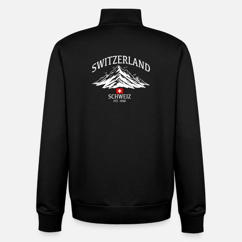 Schweiz swiss Est.1848 - Unisex Organic Zip Sweatshirt von Stanley/Stella - Schwarz