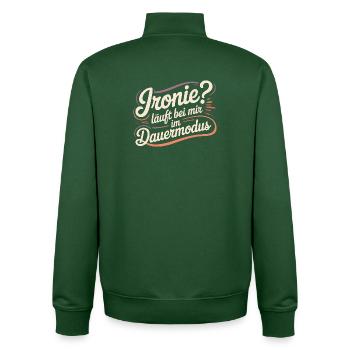 Irony? Runs in continuous mode for me - Unisex Organic Zip Sweatshirt by Stanley/Stella - bottle green - Back - AI Model Male 185 dark (185cm)