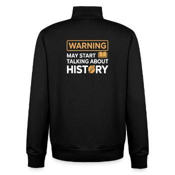 L’avertissement des historiens pourrait commencer à parler d’histoire - Sweat zippé unisexe en coton bio Stanley/Stella - noir - Dos - AI Model Male 185 light (185cm)