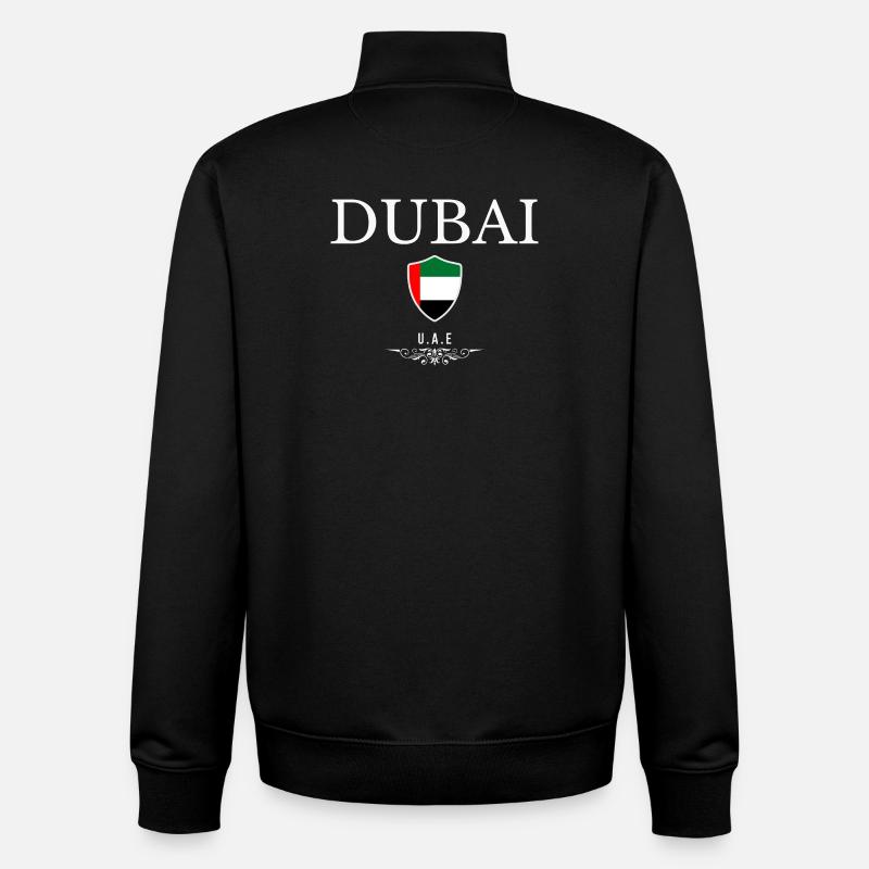 Souvenir Dubaï, j’adore Dubaï - Sweat zippé unisexe en coton bio Stanley/Stella - noir
