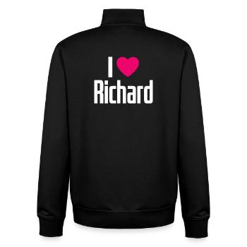 I Love Richard Pinkes Herz Ich liebe Richard - Unisex Organic Zip Sweatshirt von Stanley/Stella - Schwarz - Hinten - AI Model Male 185 light (185cm)