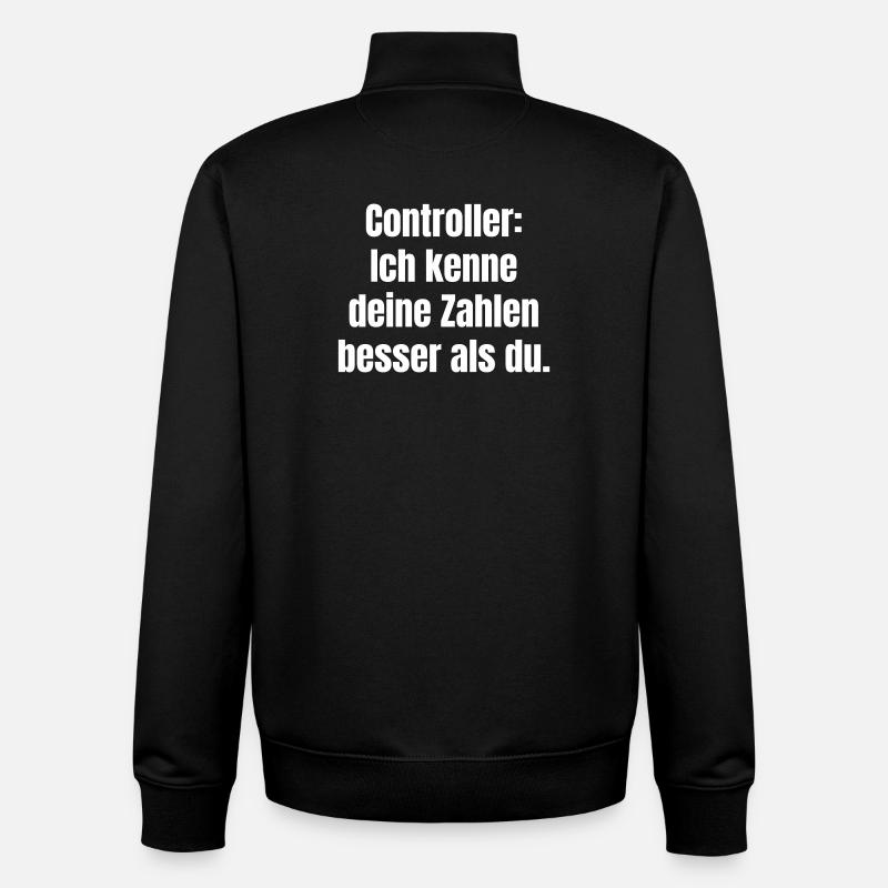 Contrôleurs : mieux connaître les chiffres - Sweat zippé unisexe en coton bio Stanley/Stella - noir