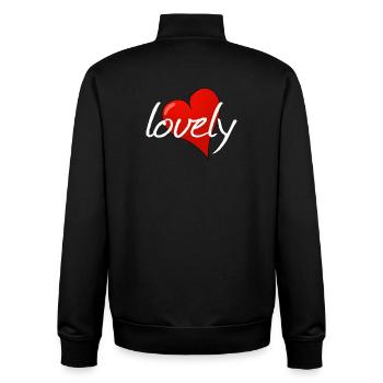 LOVELY - Unisex Organic Zip Sweatshirt von Stanley/Stella - Schwarz - Hinten - AI Model Male 185 light (185cm)