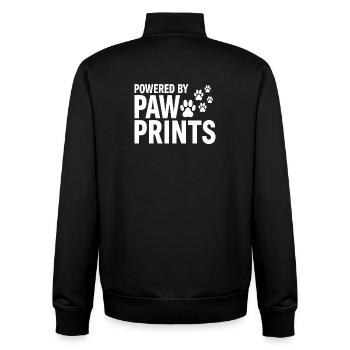 Powered By Paw Prints Dog Love Statement - Unisex Organic Zip Sweatshirt by Stanley/Stella - black - Back - AI Model Male 185 light (185cm)