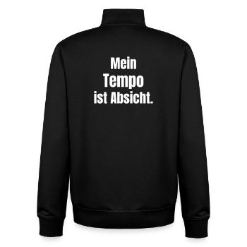 My pace is intentional - Unisex Organic Zip Sweatshirt by Stanley/Stella - black - Back - AI Model Male 185 light (185cm)