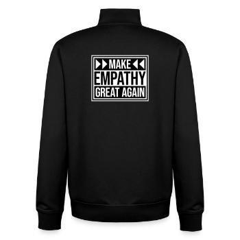 Rendre l’empathie grande à nouveau Déclaration politique Espoir - Sweat zippé unisexe en coton bio Stanley/Stella - noir - Dos - AI Model Male 185 light (185cm)