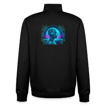 Künstliche Intelligenz Cyberpunk Neon Circuit - Unisex Organic Zip Sweatshirt von Stanley/Stella - Schwarz - Hinten - AI Model Male 185 light (185cm)