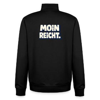 Moin suffit comme dire en allemand du Nord - Sweat zippé unisexe en coton bio Stanley/Stella - noir - Dos - AI Model Male 185 light (185cm)