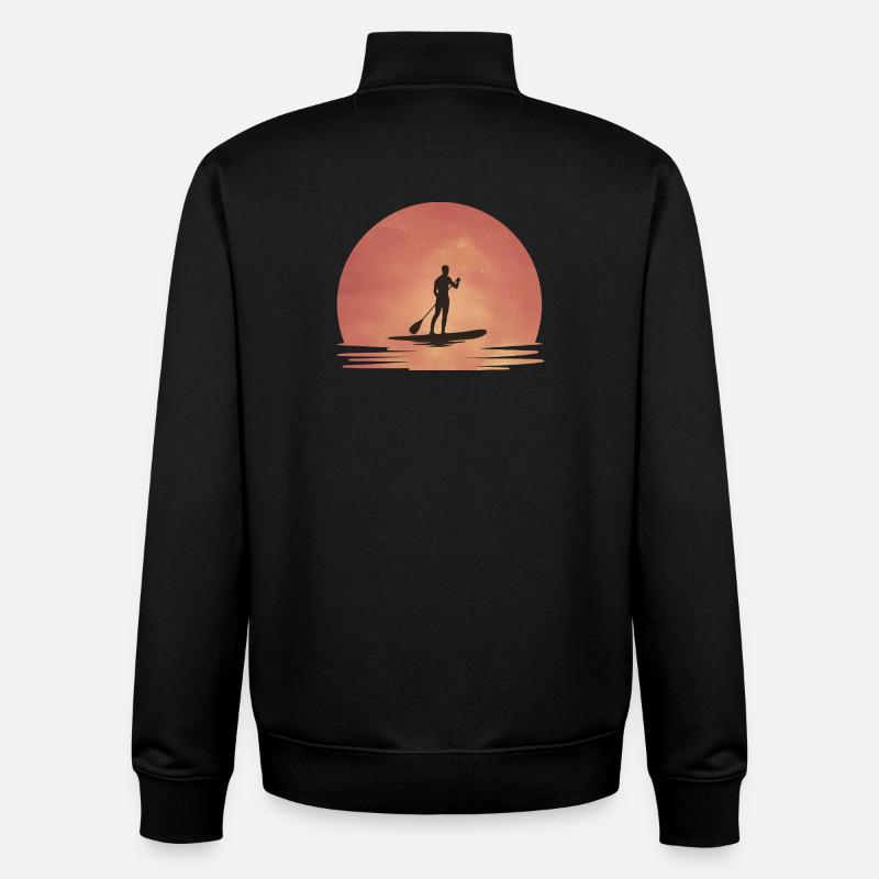 Sunset SUP – Tranquillité sur l’eau - Sweat zippé unisexe en coton bio Stanley/Stella - noir