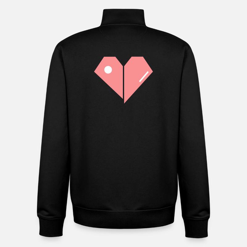 Zerbrochenes Pinkes Herz – Abstrakte Form - Unisex Organic Zip Sweatshirt von Stanley/Stella - Schwarz
