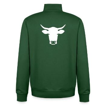 Texas Longhorn Bull Head Western Vector - Unisex Organic Zip Sweatshirt by Stanley/Stella - bottle green - Back - AI Model Male 185 dark (185cm)