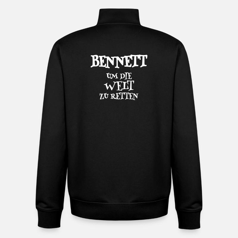 Sauveur Bennett - Sweat zippé unisexe en coton bio Stanley/Stella - noir