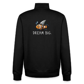 Dream Big – Clownfisch als Hai Illustration - Unisex Organic Zip Sweatshirt von Stanley/Stella - Schwarz - Hinten - AI Model Male 185 light (185cm)
