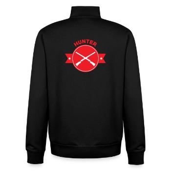 Hunting - Hunter - Unisex Organic Zip Sweatshirt by Stanley/Stella - black - Back - AI Model Male 185 light (185cm)