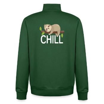 Chill sloth on branch cute relax design - Unisex Organic Zip Sweatshirt by Stanley/Stella - bottle green - Back - AI Model Male 185 dark (185cm)