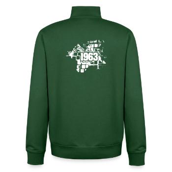 1963 - Unisex Organic Zip Sweatshirt von Stanley/Stella - Flaschengrün - Hinten - AI Model Male 185 dark (185cm)