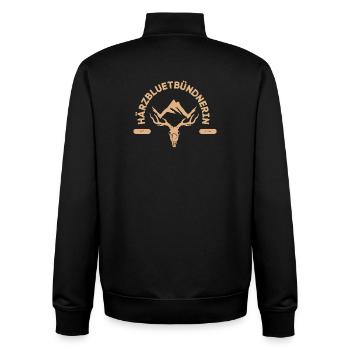 Härzbluetbündnerin - Unisex Organic Zip Sweatshirt von Stanley/Stella - Schwarz - Hinten - AI Model Male 185 light (185cm)