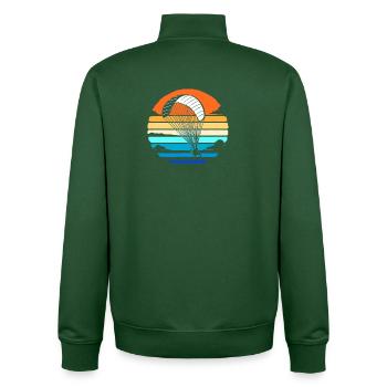 Paragliding Skydive - Unisex Organic Zip Sweatshirt by Stanley/Stella - bottle green - Back - AI Model Male 185 dark (185cm)