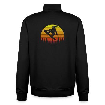 Retro Snowboarderin Slopestyle Wintersport Wald - Unisex Organic Zip Sweatshirt von Stanley/Stella - Schwarz - Hinten - AI Model Male 185 light (185cm)