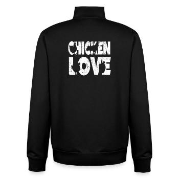 Fans de poulet - Coq - Coq - Poulet fleur - Bio - Sweat zippé unisexe en coton bio Stanley/Stella - noir - Dos - AI Model Male 185 light (185cm)