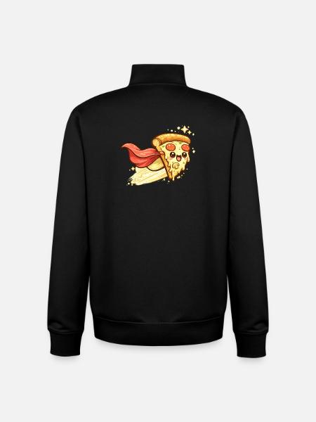 Pizzaheld mit Cape - Unisex Organic Zip Sweatshirt von Stanley/Stella - Schwarz