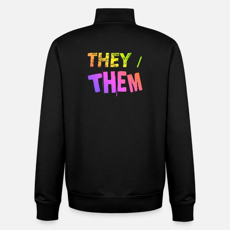 they / them Geschenkidee LGBTQ+ nonbinary Pronomen - Unisex Organic Zip Sweatshirt von Stanley/Stella - Schwarz