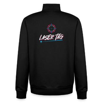 Retro Laser Tag Neon Gaming Design - Unisex Organic Zip Sweatshirt von Stanley/Stella - Schwarz - Hinten - AI Model Male 185 light (185cm)