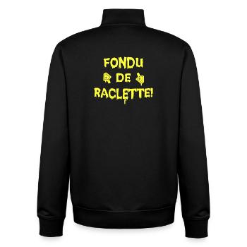 FONDU DE RACLETTE - humour fromage et montagne - Sweat zippé unisexe en coton bio Stanley/Stella - noir - Dos - AI Model Male 185 light (185cm)