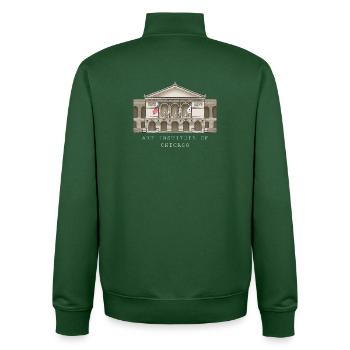 Chicago, handgezeichnetes Kunstmuseum - Unisex Organic Zip Sweatshirt von Stanley/Stella - Flaschengrün - Hinten - AI Model Male 185 dark (185cm)