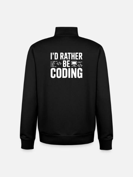 Je préfère coder - Sweat zippé unisexe en coton bio Stanley/Stella - noir