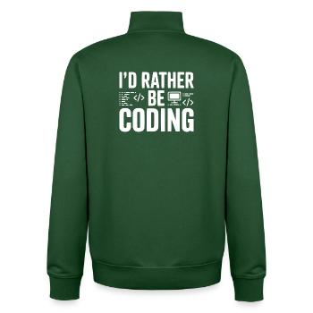 Je préfère coder - Sweat zippé unisexe en coton bio Stanley/Stella - vert bouteille - Dos - AI Model Male 185 dark (185cm)