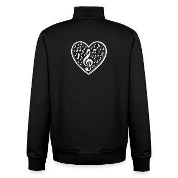 Musik Herz Notenschlüssel Liebe Sound - Unisex Organic Zip Sweatshirt von Stanley/Stella - Schwarz - Hinten - AI Model Male 185 light (185cm)