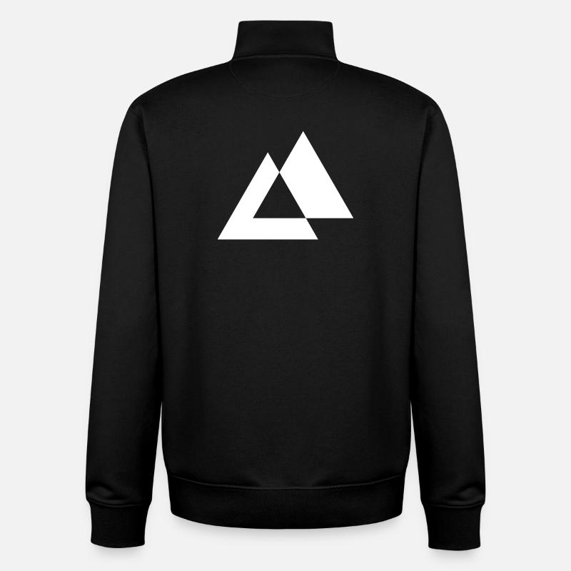 Conception des triangles géométriques - Sweat zippé unisexe en coton bio Stanley/Stella - noir