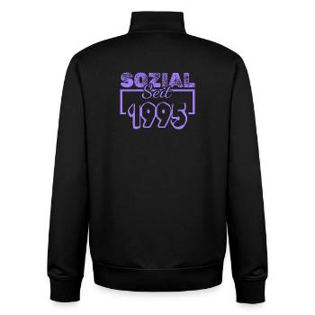 Sozialarbeiter 1995 - Unisex Organic Zip Sweatshirt von Stanley/Stella - Schwarz - Hinten - AI Model Male 185 light (185cm)
