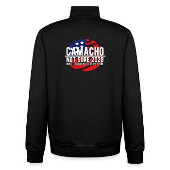 Camacho 2028 Emblem-Parodie Lustig, nicht sicher - Unisex Organic Zip Sweatshirt von Stanley/Stella - Schwarz - Hinten - AI Model Male 185 light (185cm)