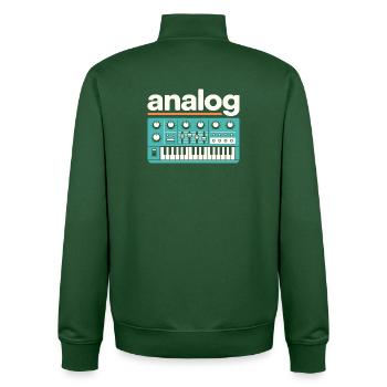 Musique rétro à synthétiseur analogique - Sweat zippé unisexe en coton bio Stanley/Stella - vert bouteille - Dos - AI Model Male 185 dark (185cm)